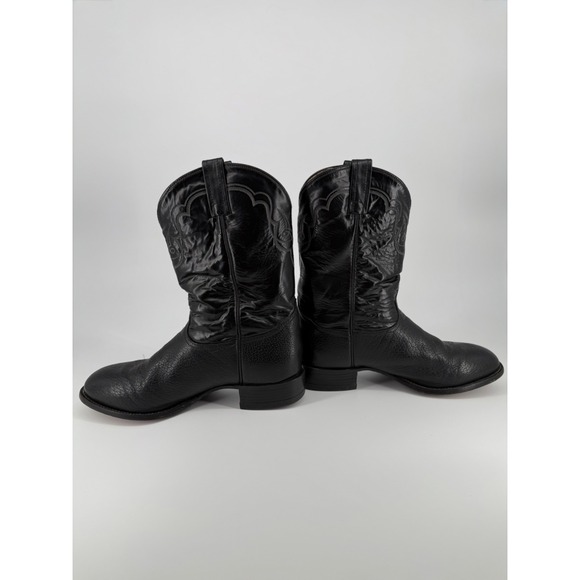 Tony Lama CT456 Black Leather Western Rodeo Cowboy Boots USA Men's 10 EE Vintage - Picture 11 of 11